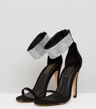 Sandales à talons femme NOIR embellies collection truffe UK taille 4 et 6