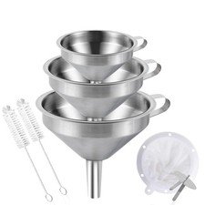 Lot de 7 entonnoirs en acier inoxydable avec poignée, entonnoirs à confiture ...