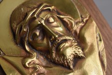 ⭐ vintage bronze sculpture,head of Christ by N.Martini,art deco ⭐