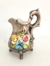 Vase ancien céramique porcelaine capodimonte 3 fleurs ancien