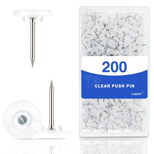 200 clear push pins - 200,