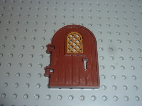 Lego redbrown door 1x4x6 round - door,