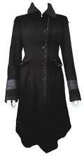 Manteau façon redingote noir laine glamour chic   Marithé et François Girbaud