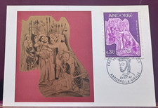 CARTE maximum premier jour 1967 30C ANDORRE FRESQUE DU XVI SIECLE  M DES VALLEES