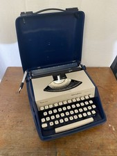 Machine A Écrire Ancienne REMINGTON Envoy III Bleu + Malle Vintage #C707