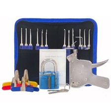 27 Piece Lock Picking Set with Zipper Bag Lock Pick Gun and 6 Piece Padlock S...