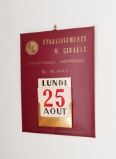 Calendrier perpétuel publicitaire vintage , agenda ,éphéméride