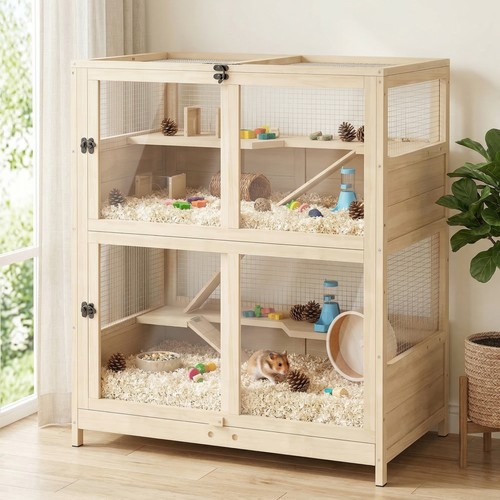 Tier wooden hamster - wooden, cage