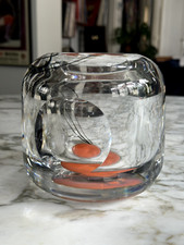 ORREFORS EXPO ART GLASS VASE BY OLLE ALBERIUS 1973 SIGNED SWEDISH DESIGN