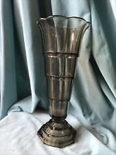 Art Deco Verreries Scailmont Art Deco Chalice-shaped Vase 1930's 12” Smoked Grey
