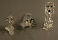 Lot de 3 Figurines en Cristal Swarovski Phoque Perroquet Chien