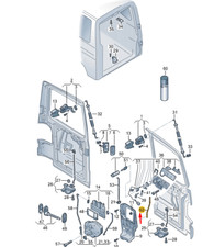 VW TRANSPORTER VI T6 Tige de traction de porte d'aile arrière 7H0827841B NOUVEAU