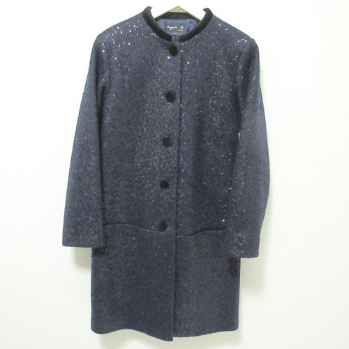 Agnes sequin collar coat - sequin,