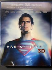 MAN OF STEEL BLURAY 3D + BLURAY + DVD ULTIMATE EDITION LENTICULAR SUPERMAN VF