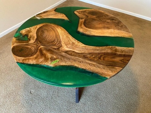 Table basse résine époxy - basse, en