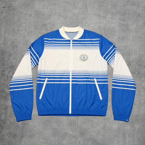 Blue and white windbreaker - ,