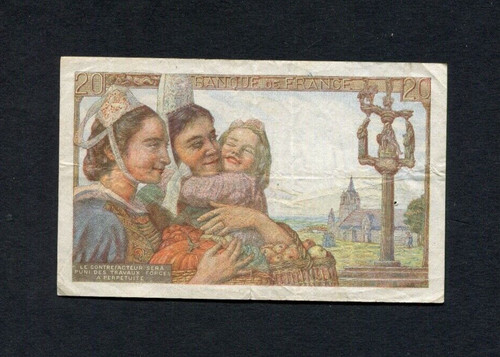 France 1943 banknote francs - france, 20