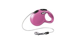 LAISSE ENROULEUR FLEXI NEW CLASSIC XS ROSE CHIEN/CHAT 3 M CORDE 
