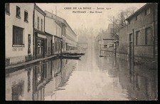 CPA Puteaux, Crue de la Seine, Rue Ernest en janvier 1910 