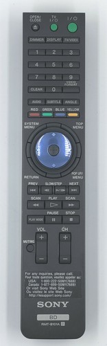 Sony rmt b101a blu ray - blu-ray, remote