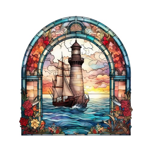 Autocollants phare vitraux - 9,