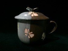 B0274 / Poterie / Tasse À Thé / Mug / Avec Couvercle / Vintage Japonais