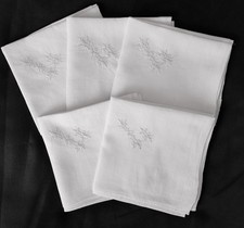 Lot 5 mouchoirs anciens blancs