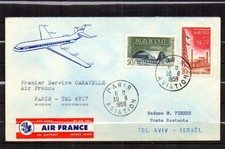AIR FRANCE Premier Service CARAVELLE PARIS - TEL AVIV 30/08/1959