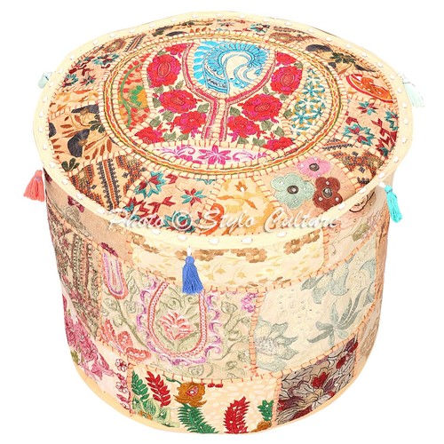 New boho patchwork pouf - new,