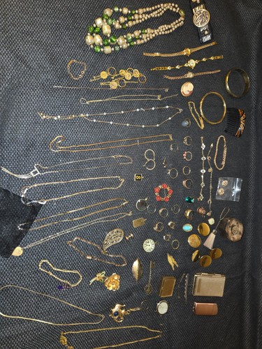 Lot bijoux anciens plaque - plaque, or