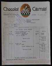 Facture LIMOGES 1947 Chocolat CEMOI Cartier-Millon illustrée 67