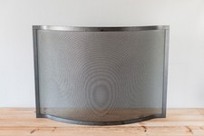 Pare Feu de Cheminée Style Moderne en Fer Gris Noir Grille de Protection