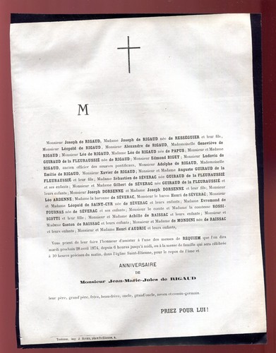 Faire part décès - décès, messe