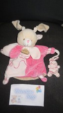 DOUDOU ET COMPAGNIE marionnette lapin Célestine rose + bébé