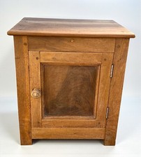 Vintage : petit confiturier ancien en noyer, avec roulettes