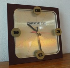 Belle Horloge  Pendule JAZZ  Vintage   Des Années 60's  Formica   Oct16d