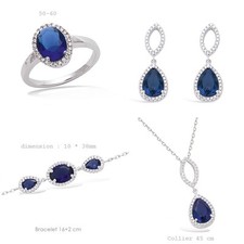 Parure 4PC Rhodié Larme