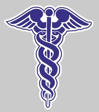 INFIRMIERE MEDECIN AIDE SOIGNANTE CADUCEE 10cm AUTOCOLLANT STICKER (CA122)