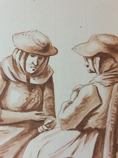 Dessin Etude Vieilles Femmes