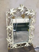 Miroir Cadre Fer Forgé Feuilles de Vigne Grappes 55 X 35,5 cm
