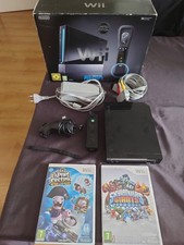CONSOLE NINTENDO Wii NOIRE - Avec Boite, Câbles, 1 Wiimote + 2 Jeux Testé OK
