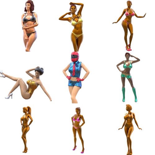 Paddock girl figurines - paddock-girl, set