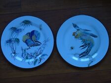 AU BAIN  MARIE PARIS 2 ASSIETTES METAL COLLECTION  BORDEAUX VIEILLARD 26 cm