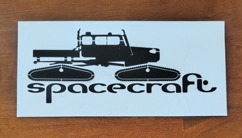 Vtg spacecraft die cut sticker - spacecraft,