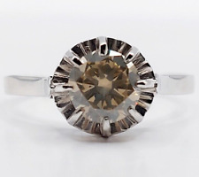 Bague solitaire or blanc 18k