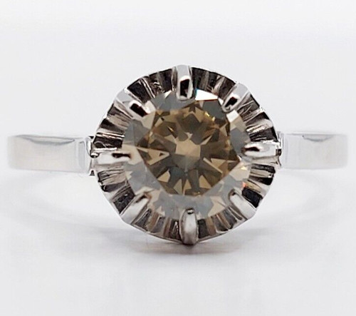 Bague solitaire blanc 18k - or,