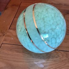 GROS GLOBE ART DECO VERRE MOUCHETÉ Vert CLICHY POUR PLAFONNIER LAMPE