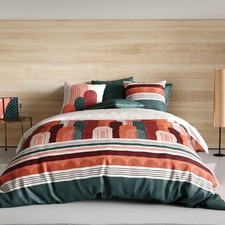 Housse de couette 220x240 cm + 2 taies d'oreiller 63x63 cm Coton 57 fils Galio