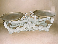 Balance de commerce Roberval en fonte à deux plateaux en cuivre +1889 force 20kg