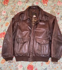 Véritable blouson aviateur AVIREX cuir Type A-2 A2 - 1978 Taille XXL - Vintage